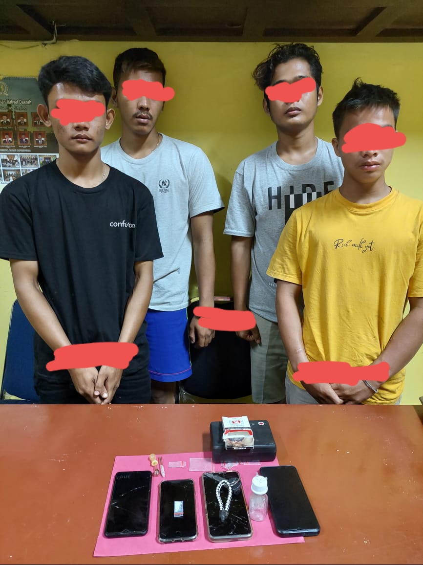 Penyalahgunaan Narkoba, 4 Pemuda Diamankan Satresnarkoba Polres Kuansing