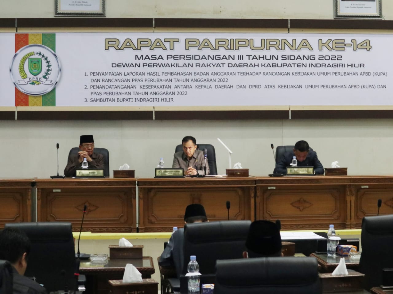 Bupati Inhil Menghadiri Rapat Paripurna DPRD Inhil Ke-14 Masa Persidangan III Tahun Sidang 2022