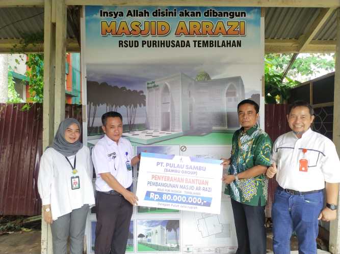 Sambu Group Serahkan Bantuan Pembanguan Masjid AR- Razi RSUD PH Tembilahan