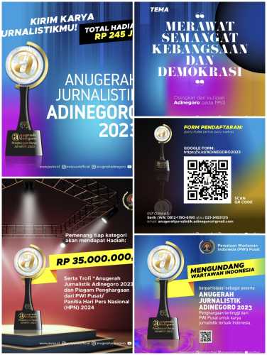 Anugerah Jurnalistik Adinegoro 2023 Berhadiah Rp 245 Juta