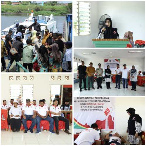 Bupati Bersama Ketua PMI Inhil Meninjau Kegiatan  Sosial Donor Darah di PT. TH. Indo Plantation