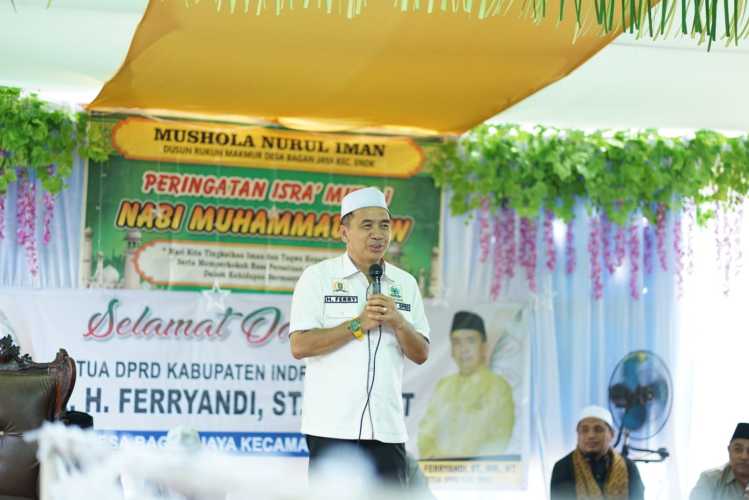 Ferryandi Hadiri Isra' Mi'raj di Desa Bagan Jaya, Kades Sampaikan Hal Ini...